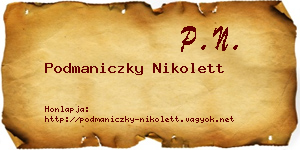 Podmaniczky Nikolett névjegykártya