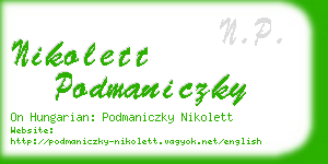 nikolett podmaniczky business card